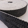 Herringbone Black and White (33m or 15m roll) Webbing 2" Wide (50mm)